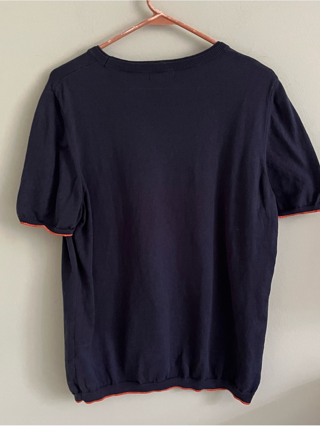 Saint + Sofia Blue Graphic Cotton Top/Sweater — image 3 of 8